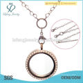3.6mm 18"+2" chocolate trendy crystal glass floating locket fashion necklaces 2015